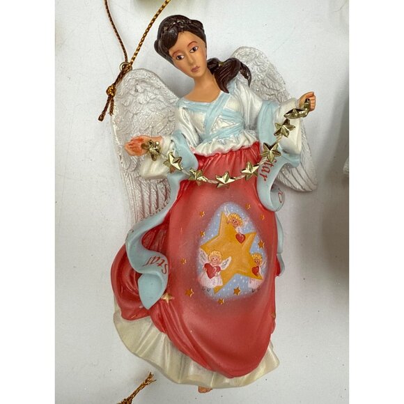 Danbury Mint HEAVENLY ANGELS Christmas Ornaments-Complete Set of 7 in Box Tags - Picture 4 of 9